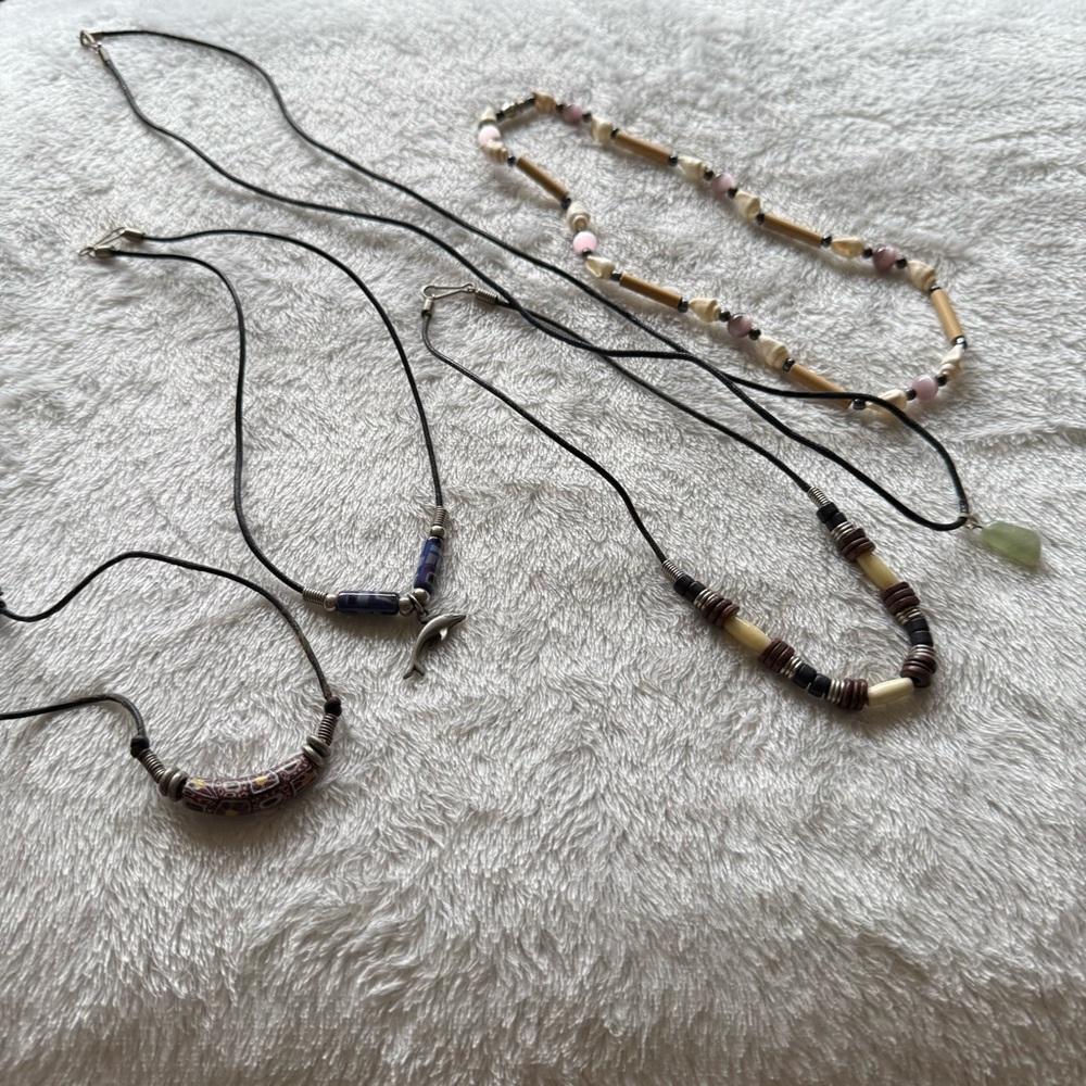 Lot of Five Multicolor Beaded Necklaces